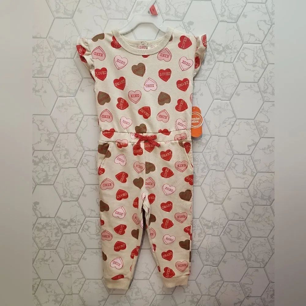 Nwt Valentine's Day Girls Romper - Picture 2 of 7